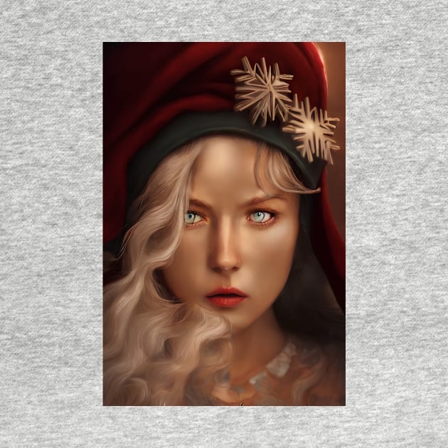 Beautiful Girl Portrait In Santa Claus Costume 4 by AIPerfection